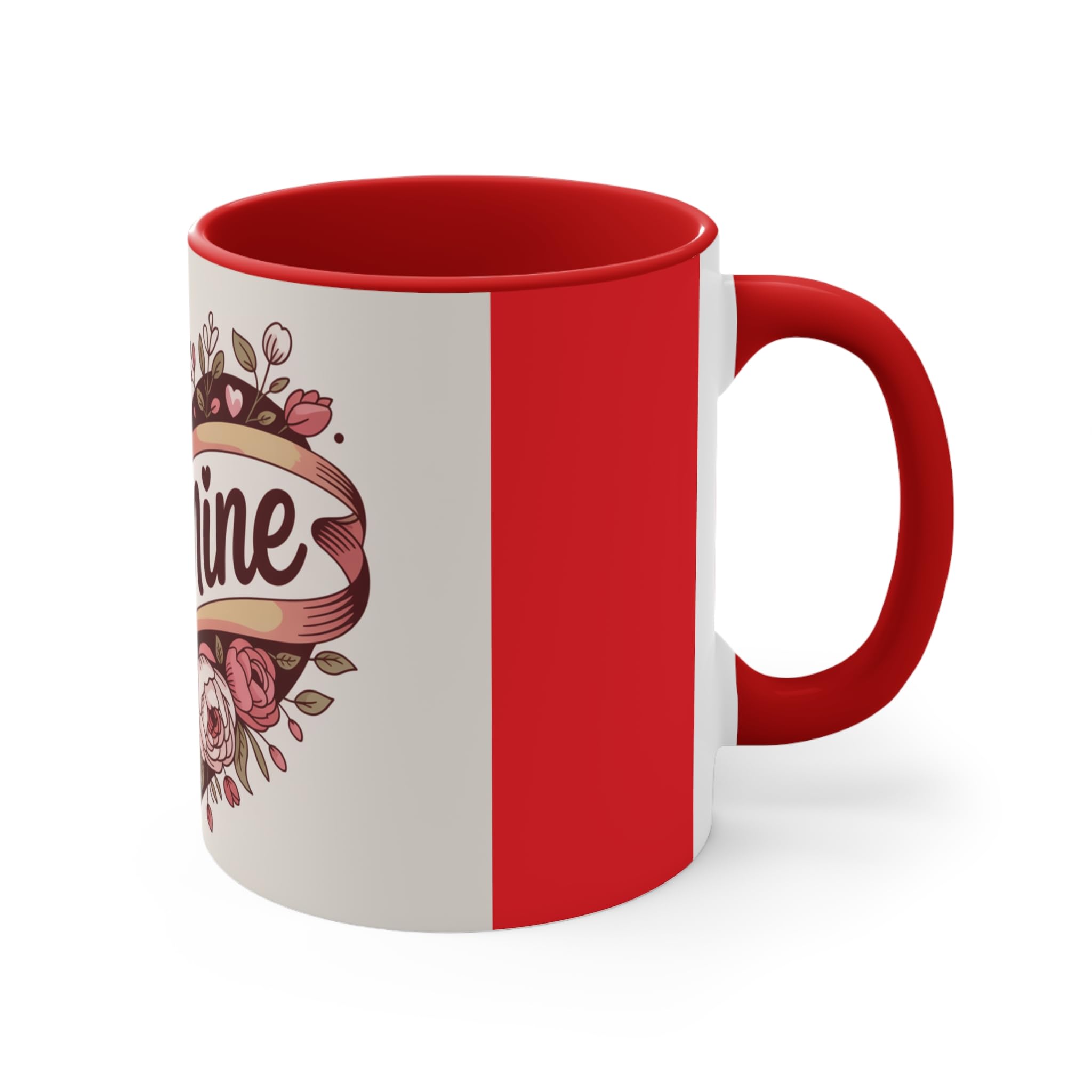 Be Mine Heart floral design Accent Mug