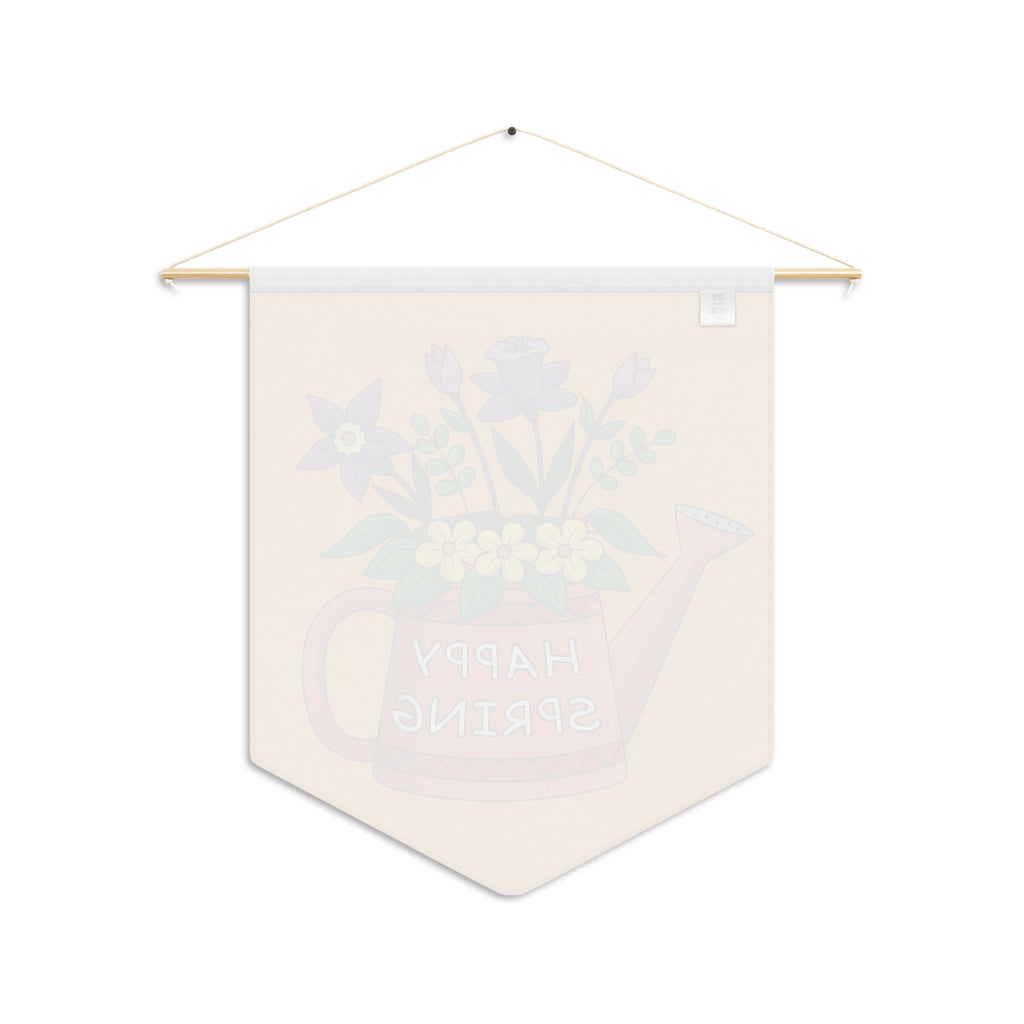 Spring Watering Can Pennant Banner – "Happy Spring" Floral Décor