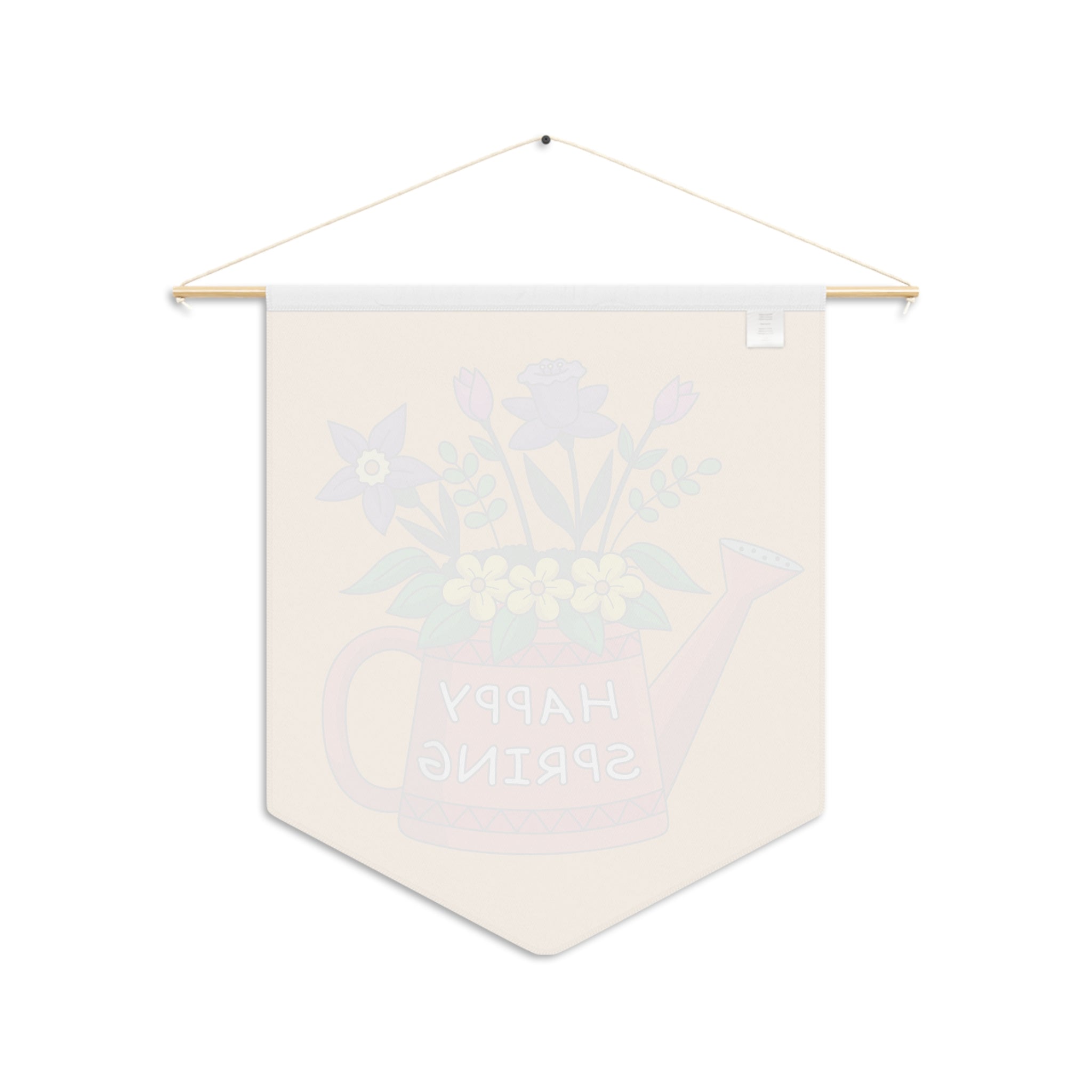 Spring Watering Can Pennant Banner – "Happy Spring" Floral Décor
