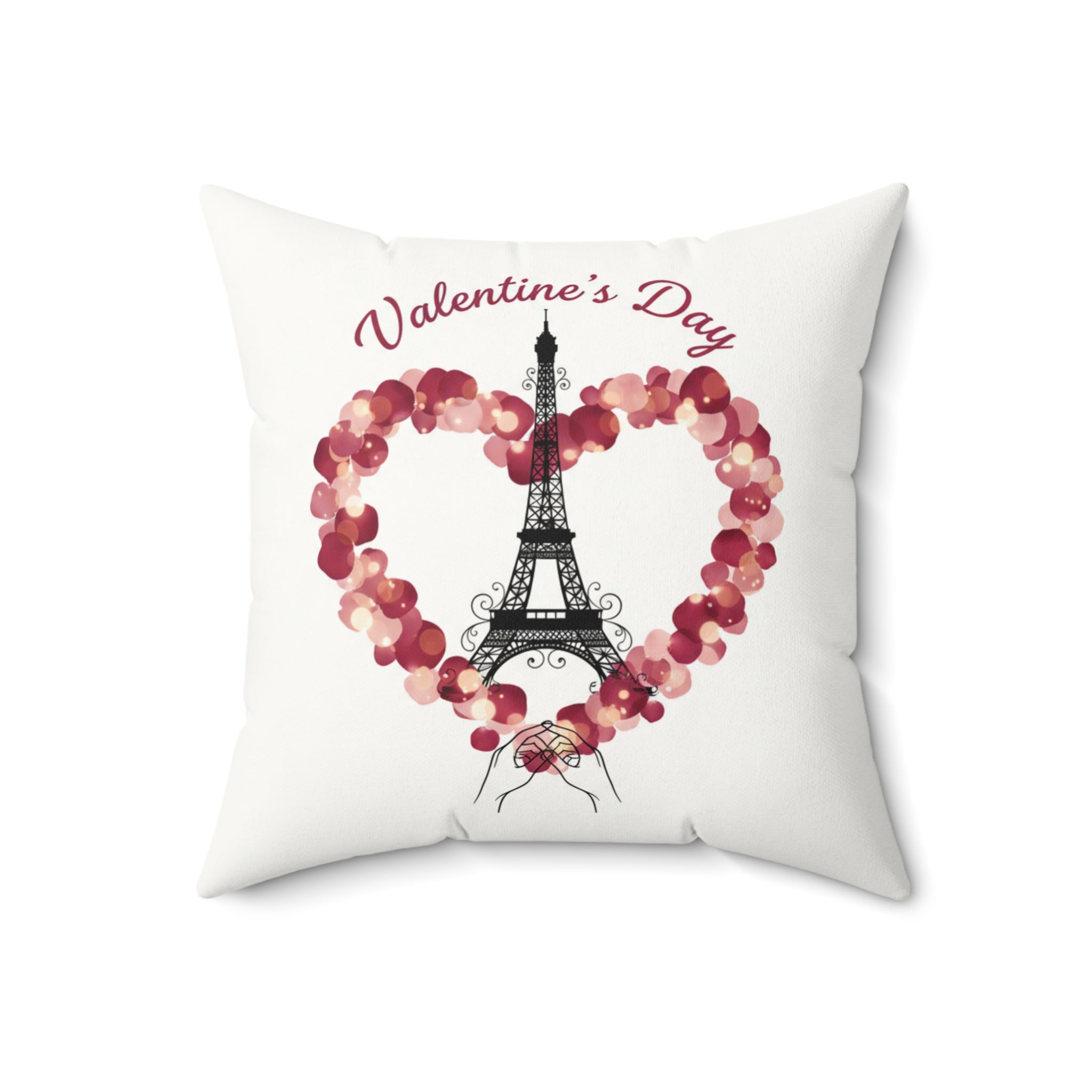 Eiffel Tower Heart Valentine Pillow