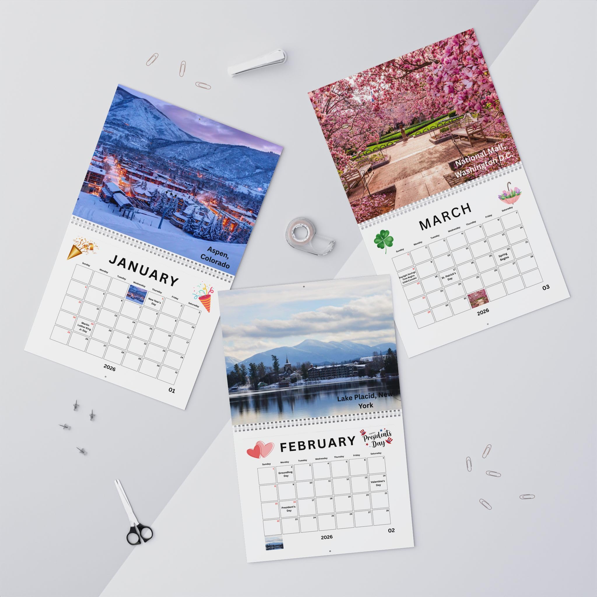 American Destinations Wall Calendar 2026