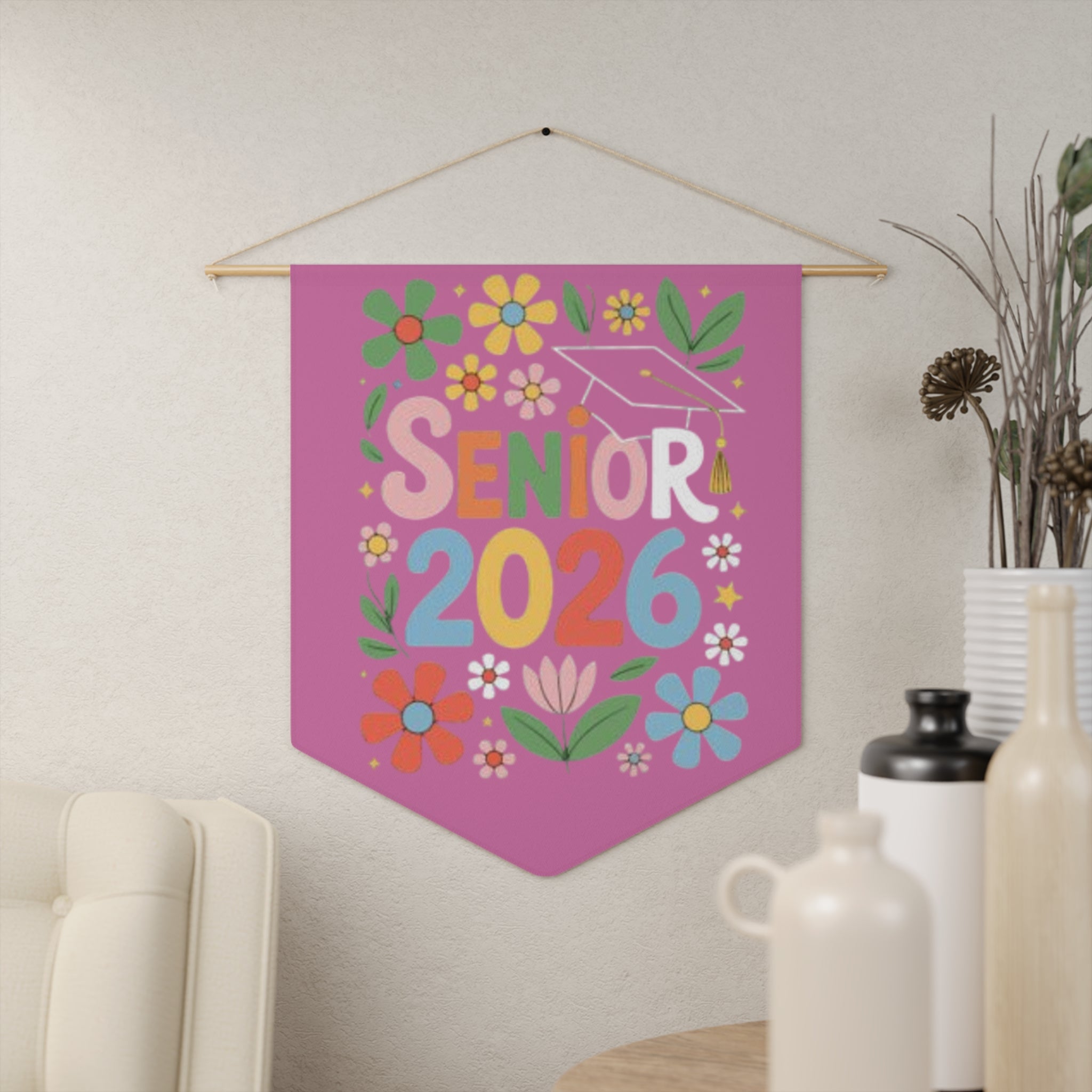 Senior 2026 Floral Pennant