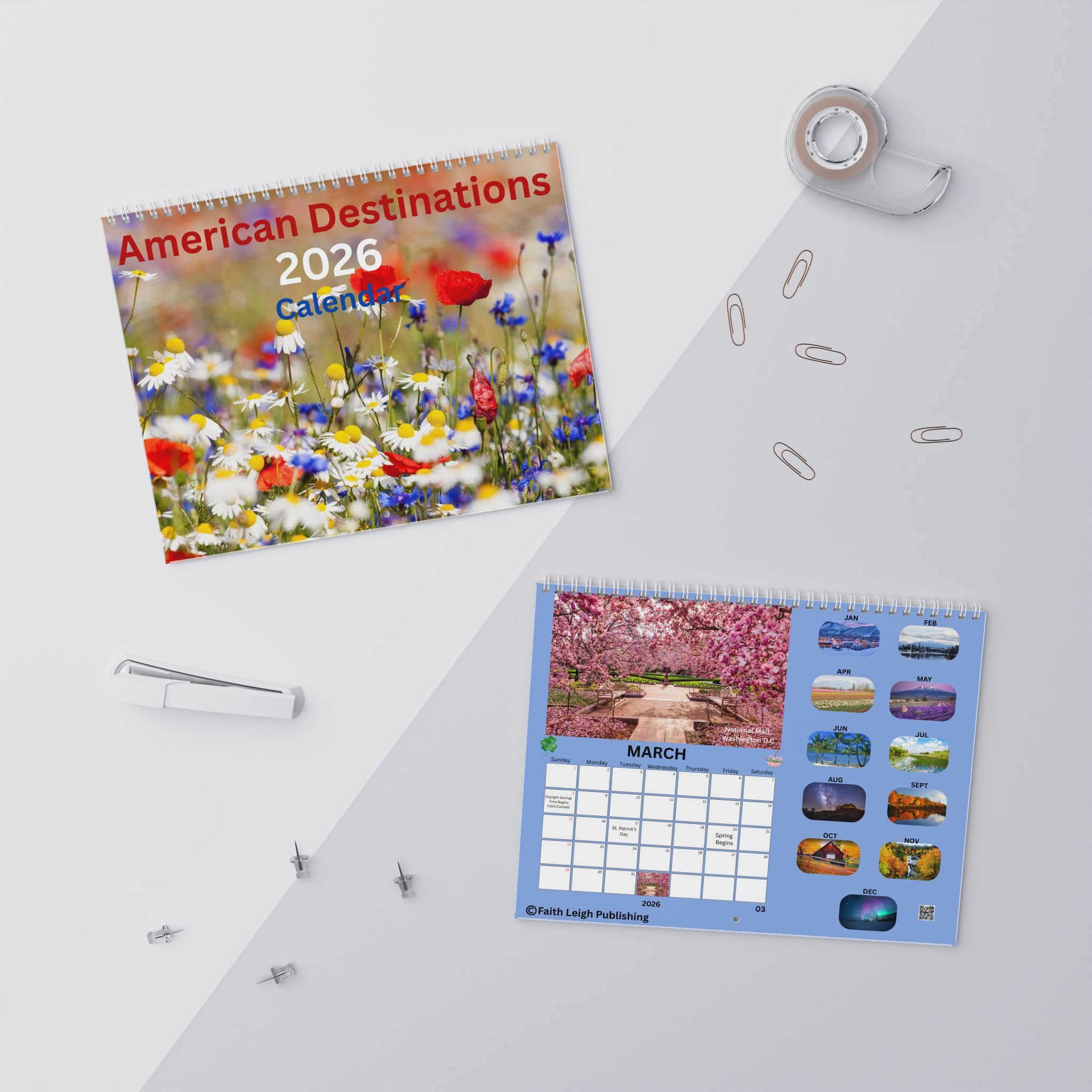 American Destinations Wall Calendar 2026