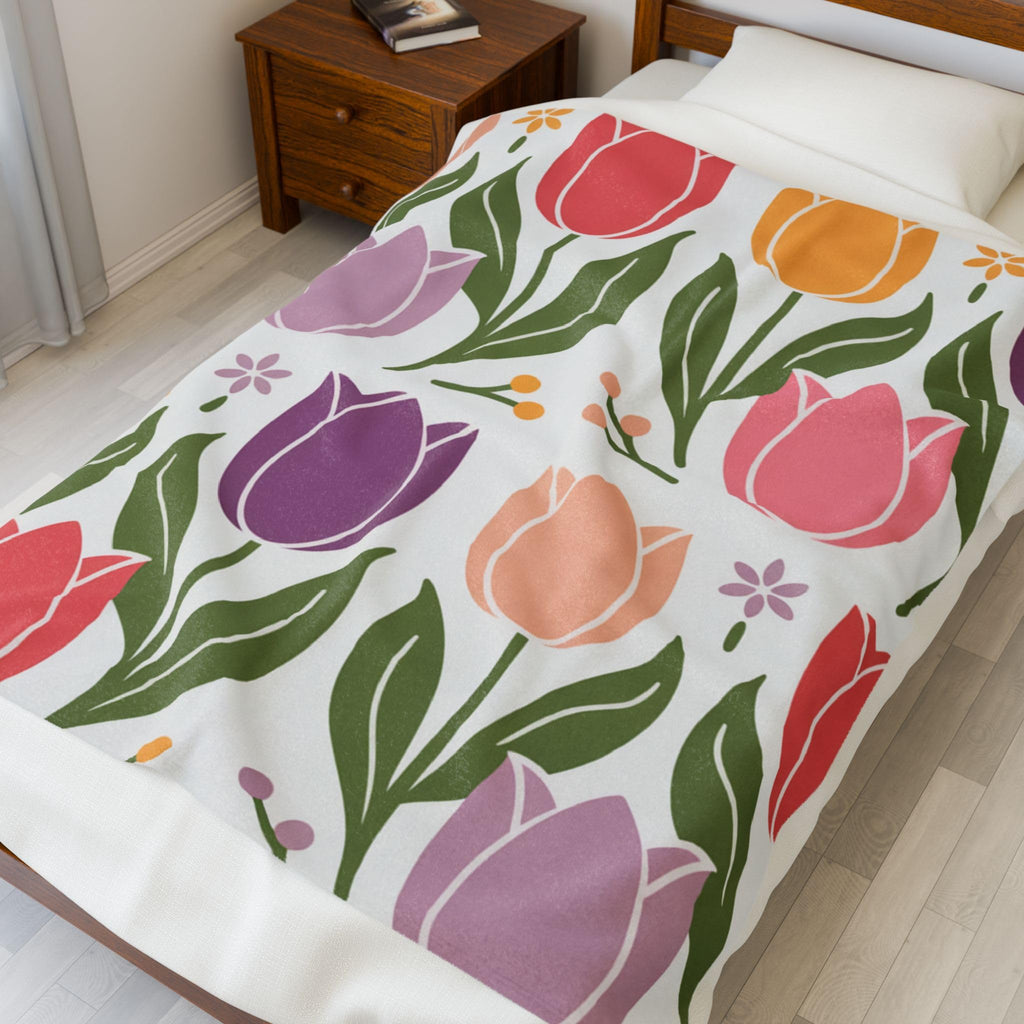 Tulip Floral Pattern Blanket