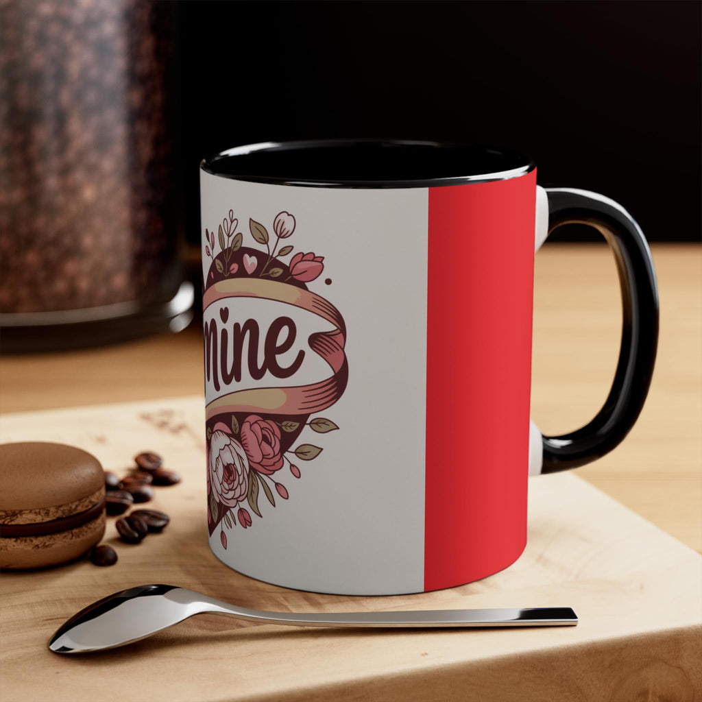 Be Mine Heart floral design Accent Mug