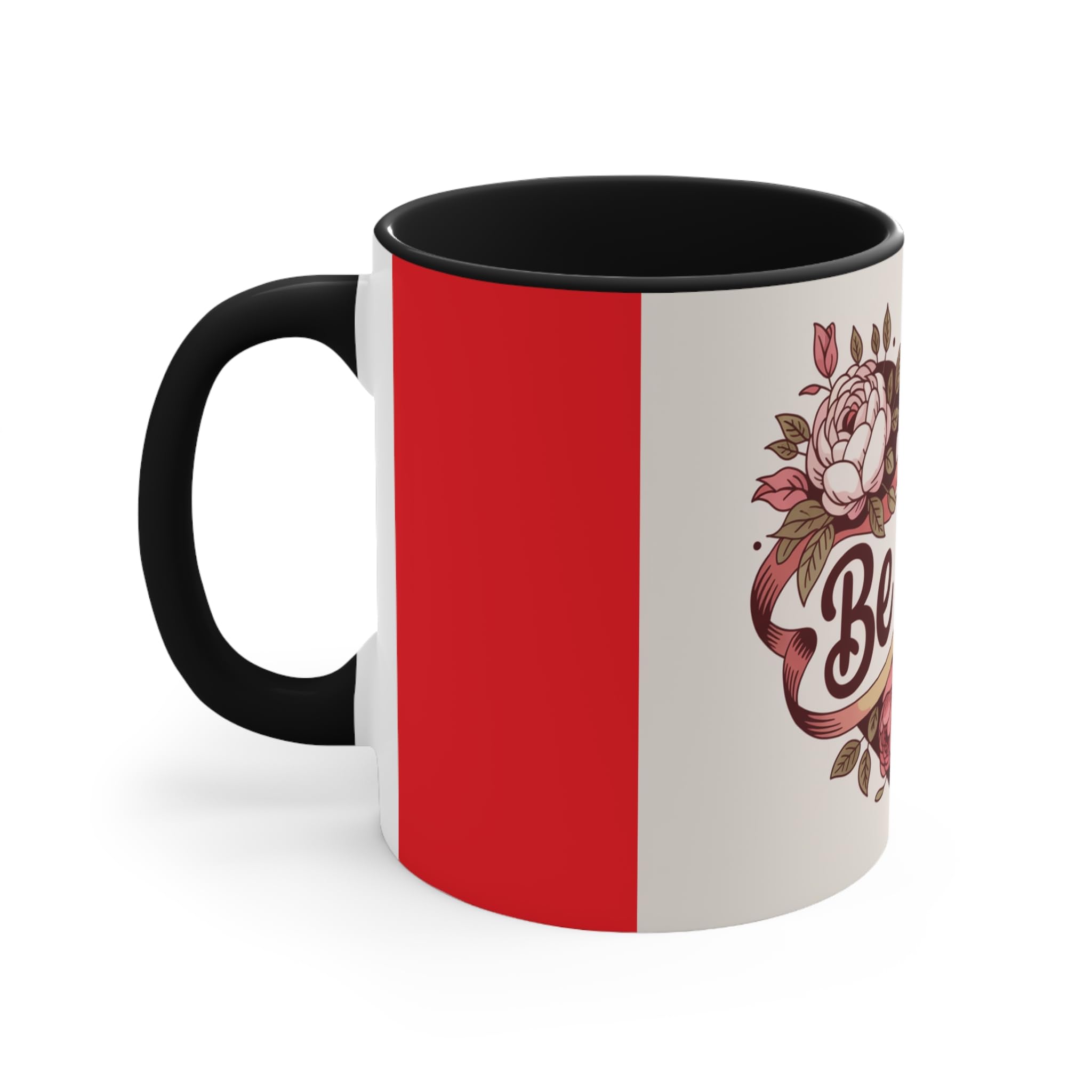 Be Mine Heart floral design Accent Mug