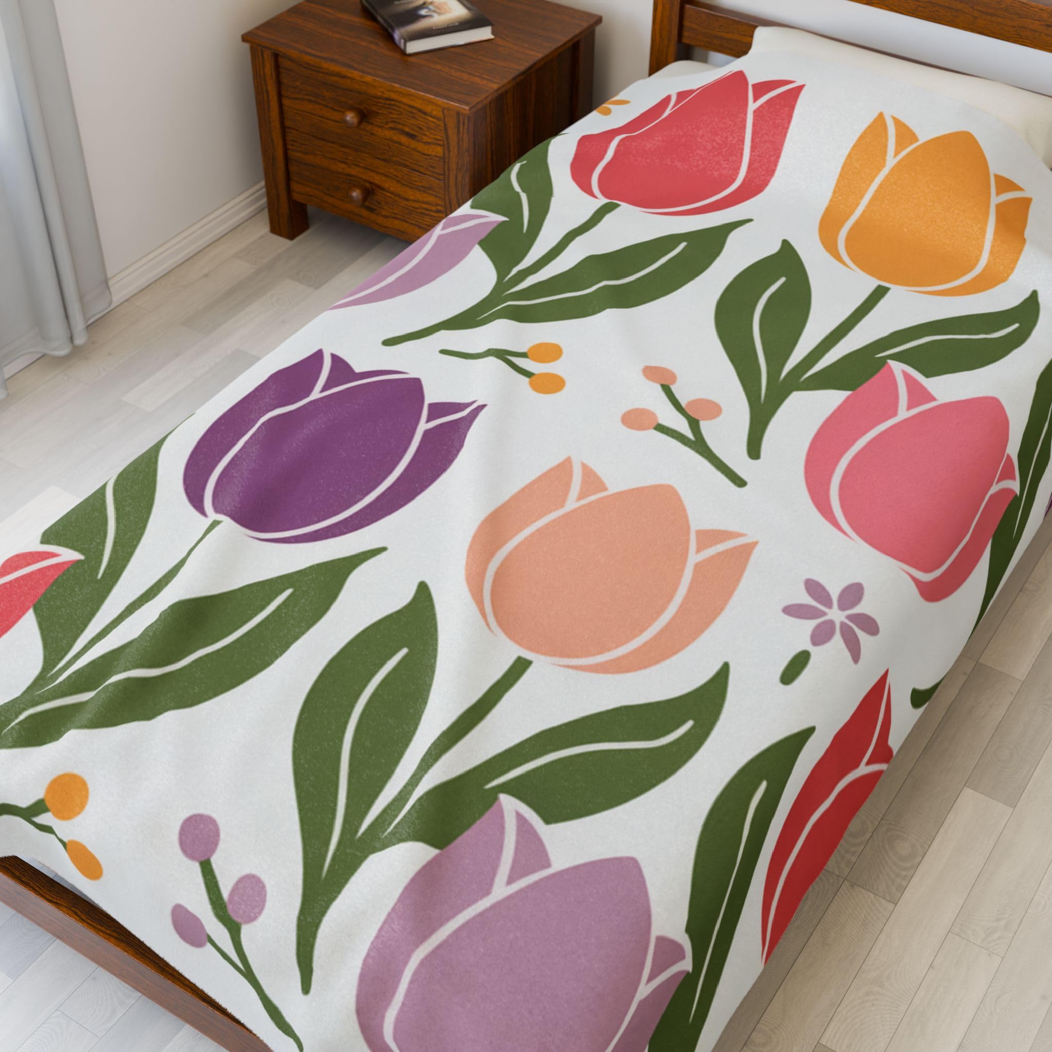Tulip Floral Pattern Blanket