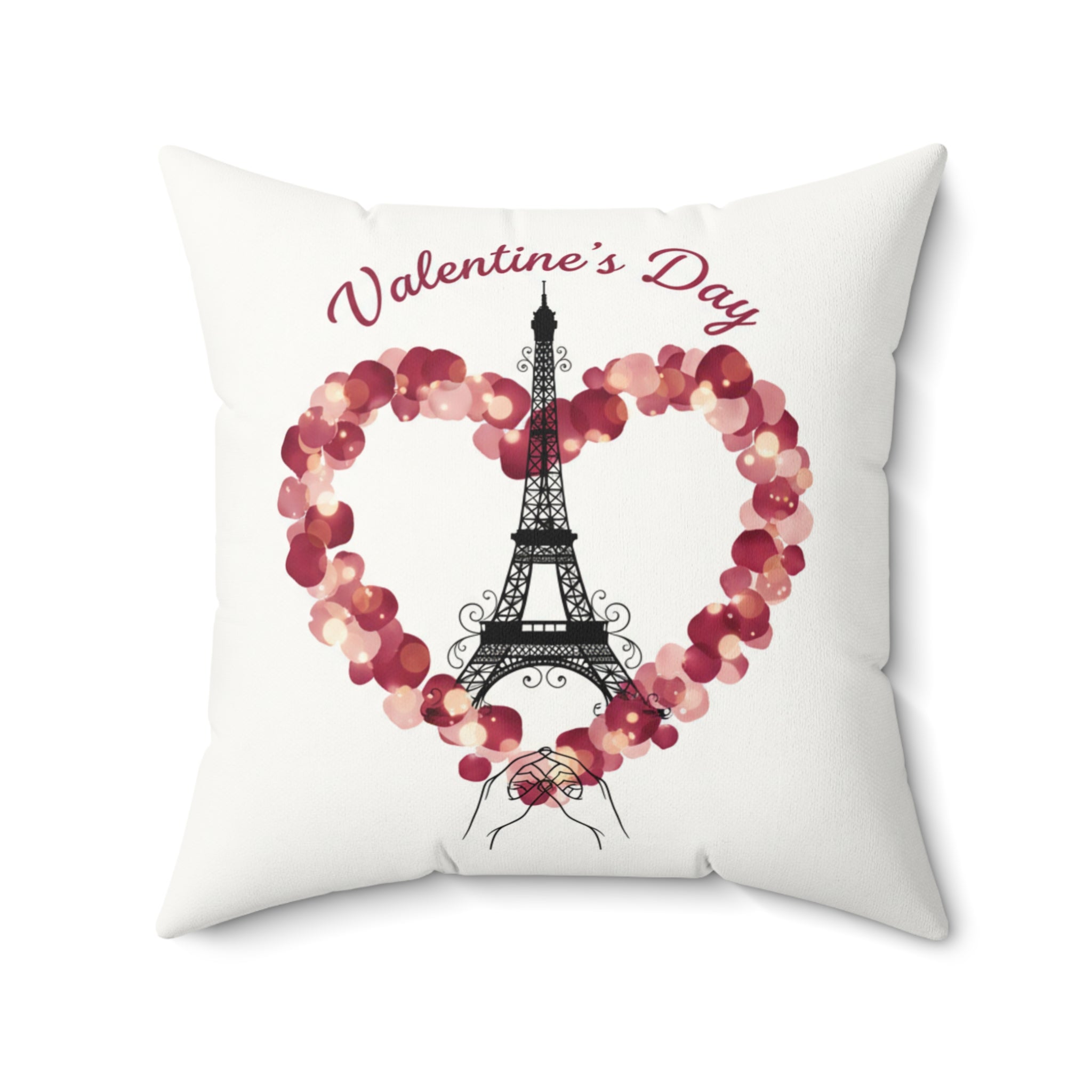 Eiffel Tower Heart Valentine Pillow