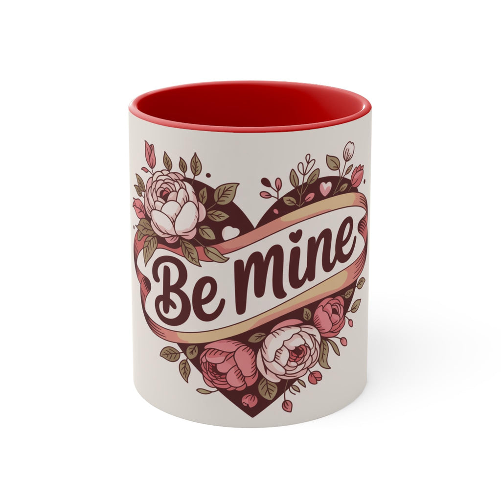 Be Mine Heart floral design Accent Mug