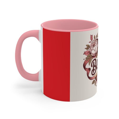 Be Mine Heart floral design Accent Mug