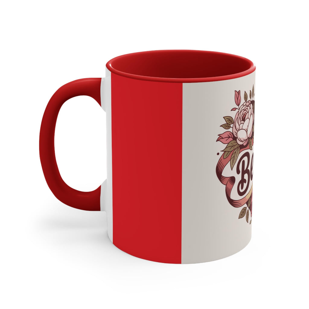 Be Mine Heart floral design Accent Mug