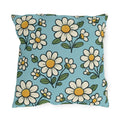 White Daisy Pattern Outdoor Pillow