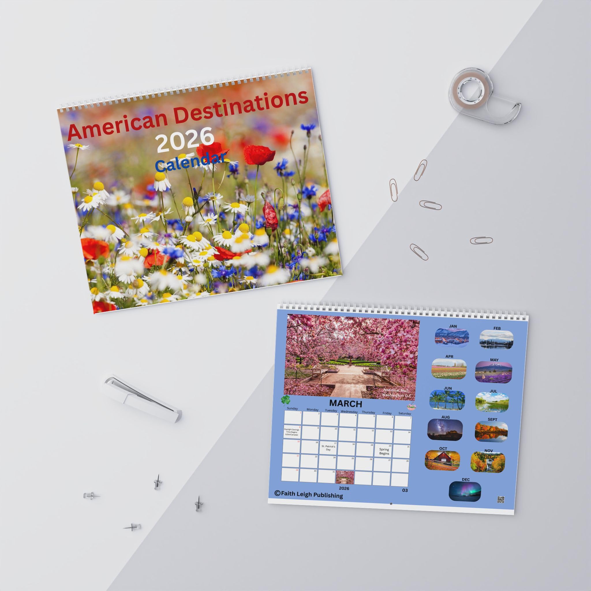 American Destinations Wall Calendar 2026