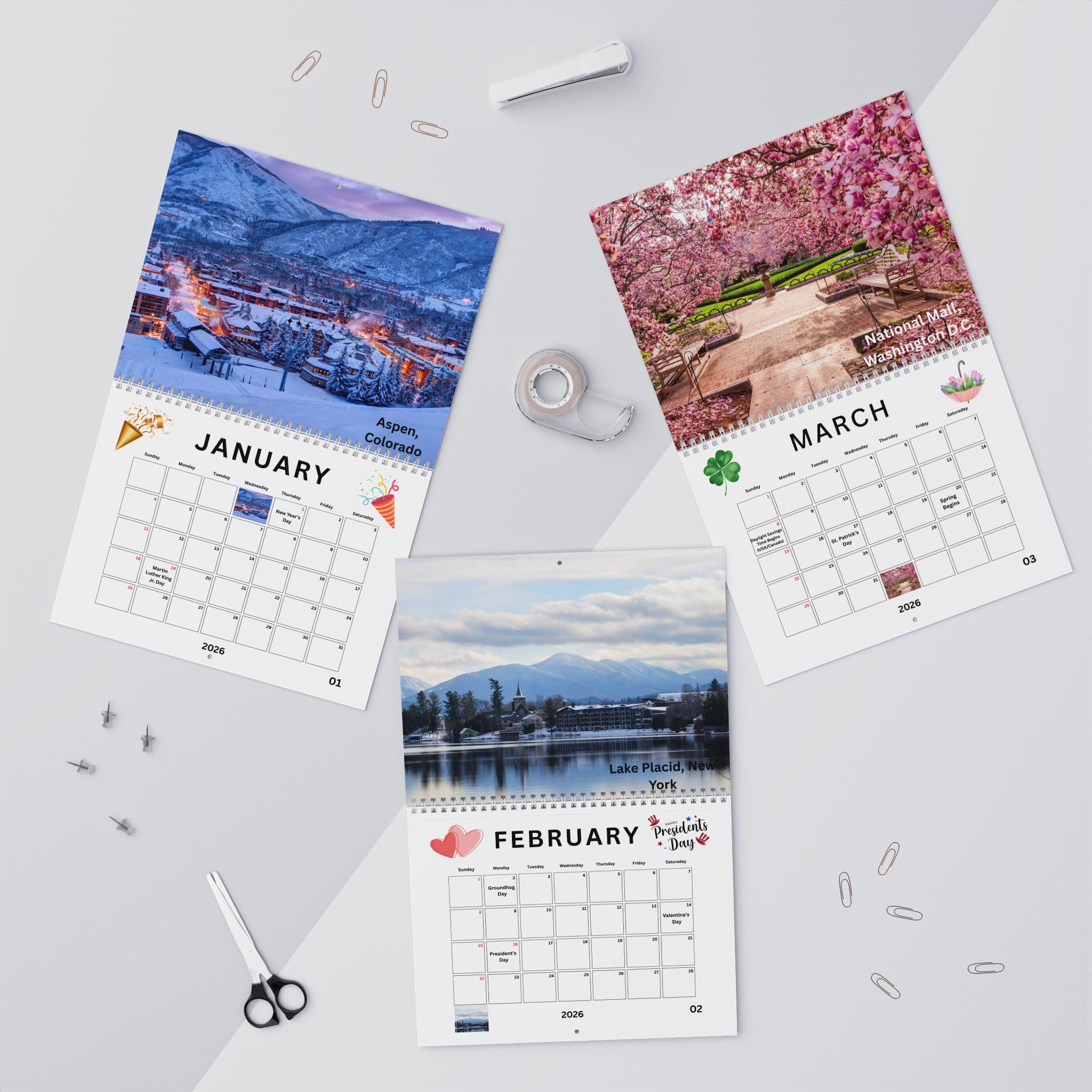 American Destinations Wall Calendar 2026