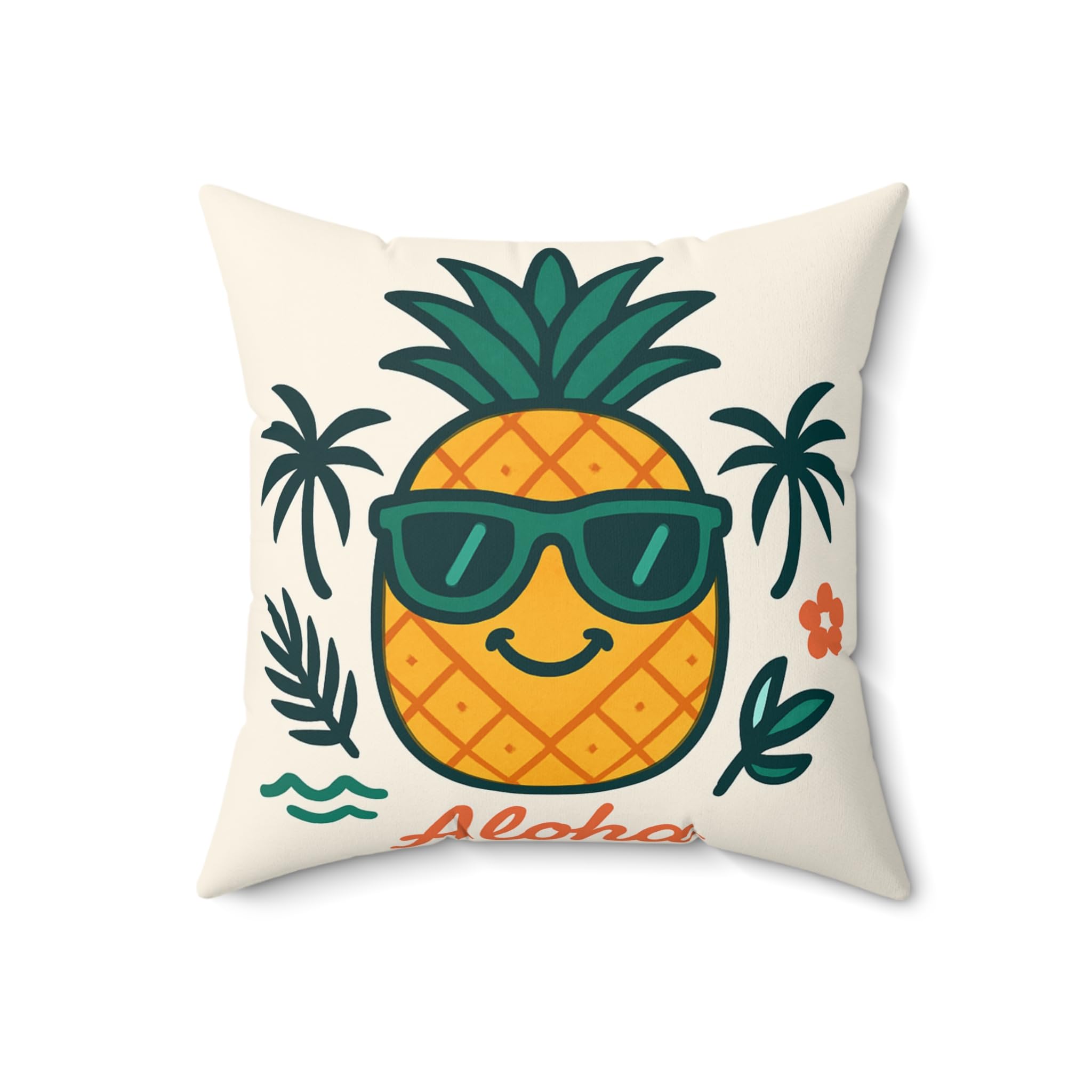 Smiling Sunglasses Pineapple Pillow