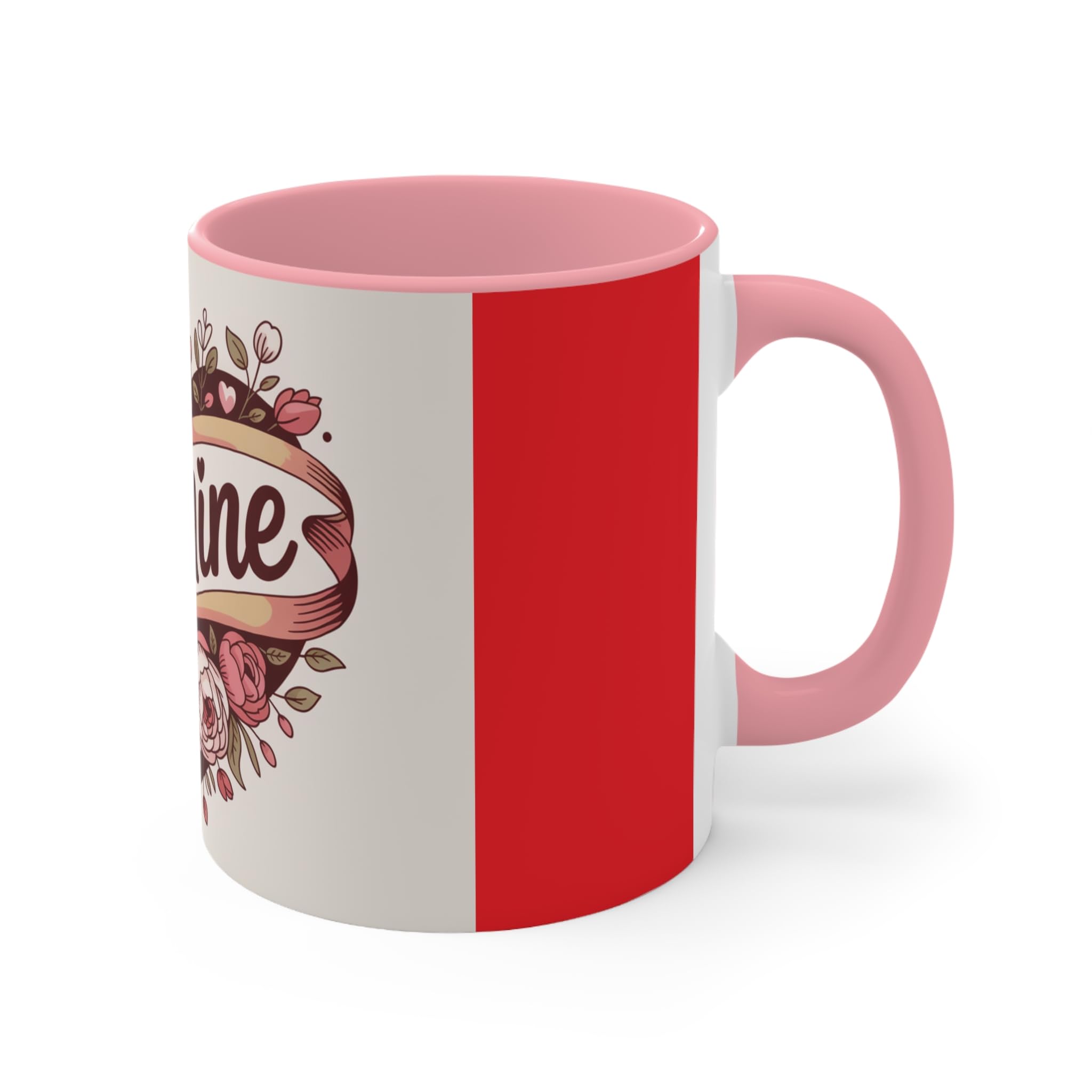 Be Mine Heart floral design Accent Mug