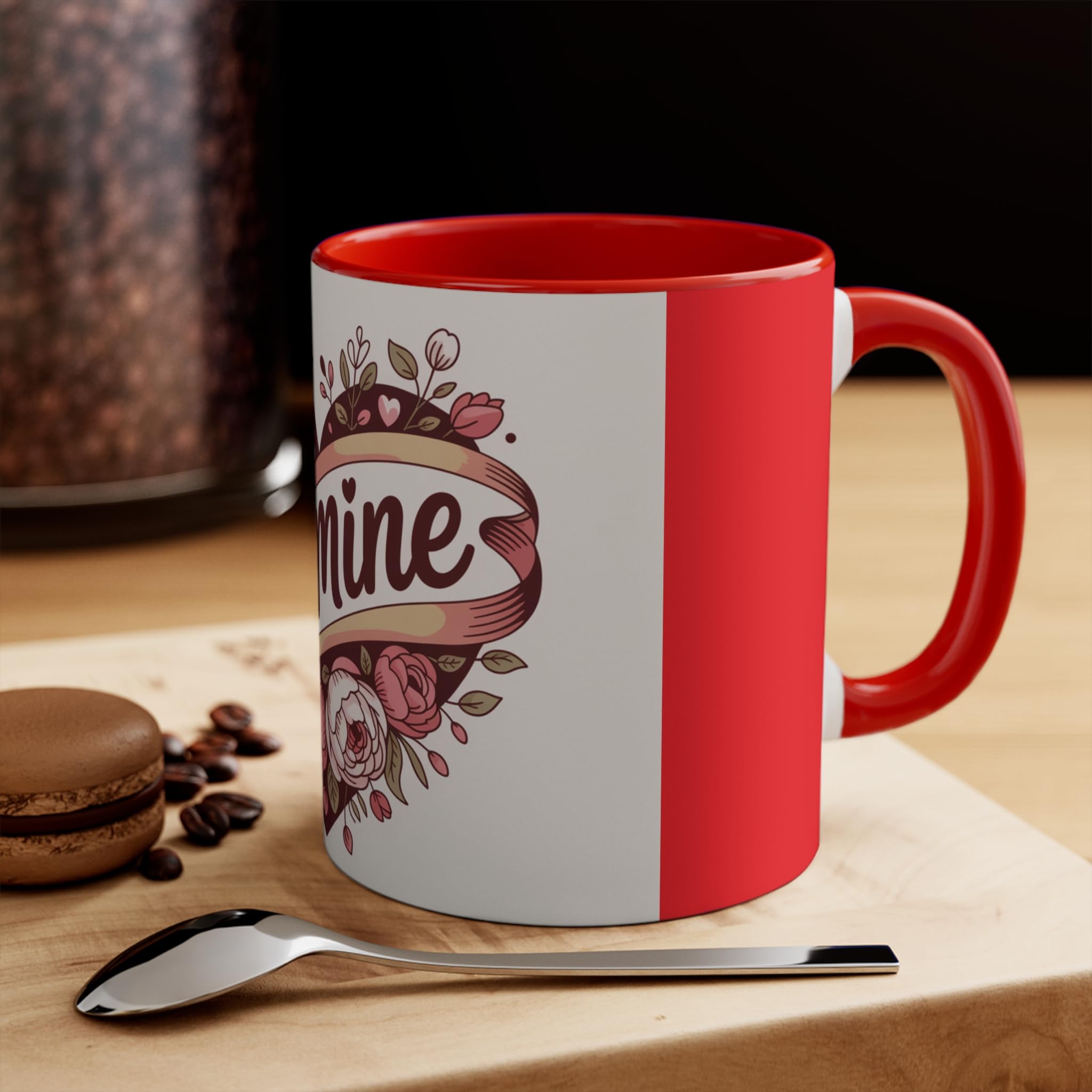 Be Mine Heart floral design Accent Mug