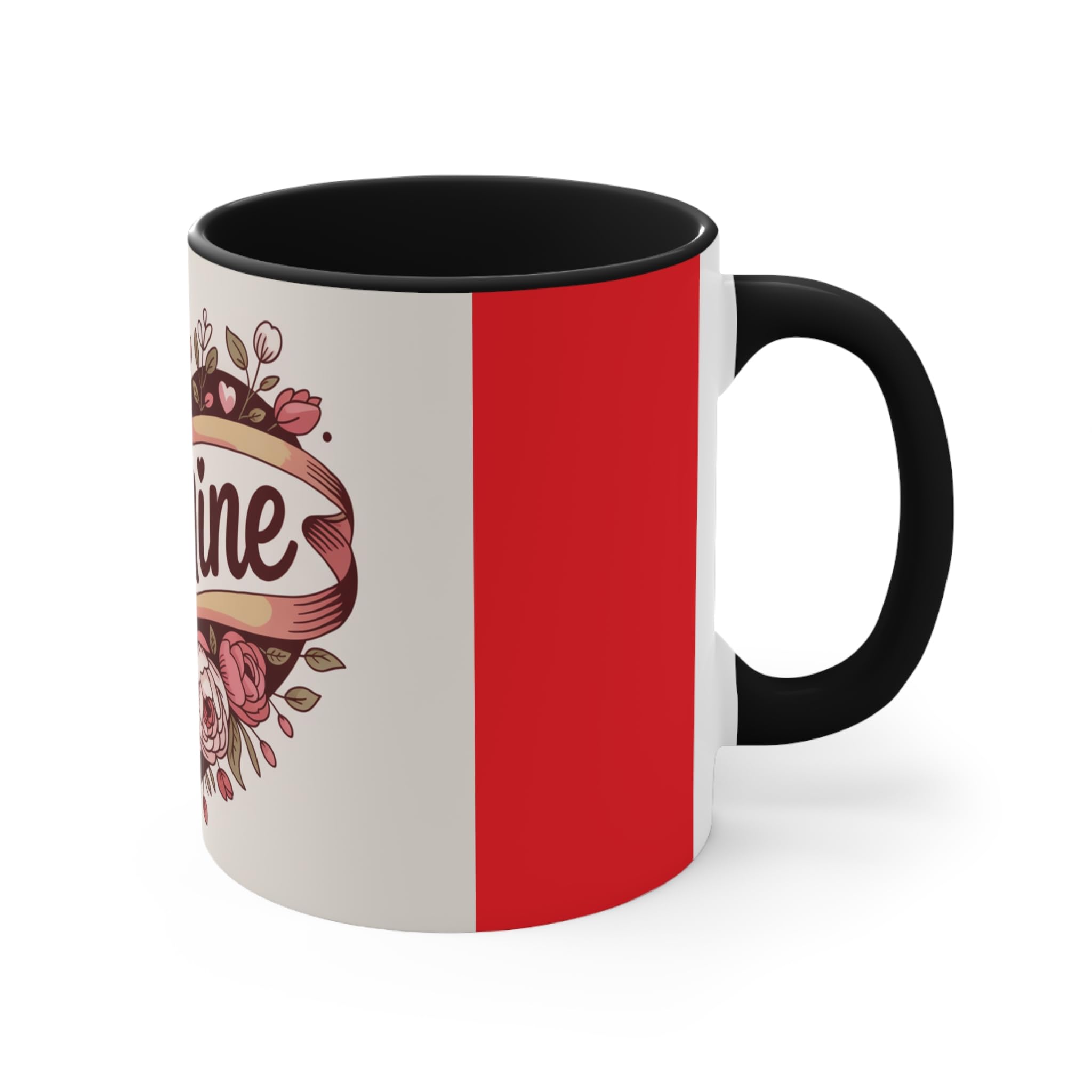 Be Mine Heart floral design Accent Mug